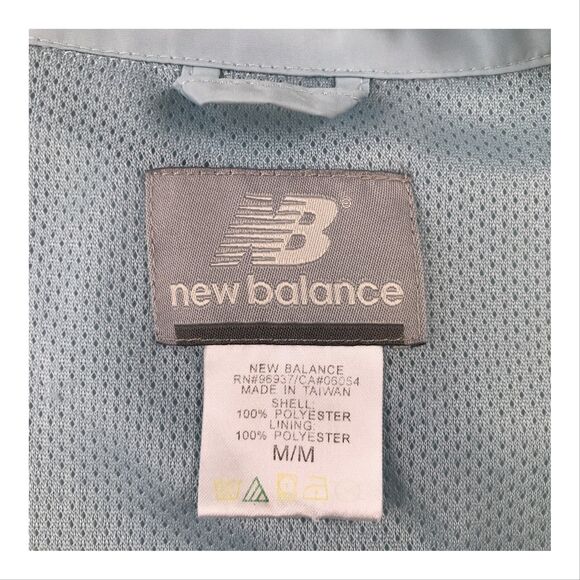New Balance Womens Windbreaker Vest Medium Vented Training Zip Pockets Blue Red - Picture 5 of 12